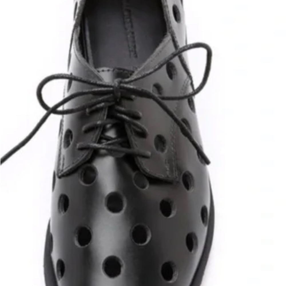 Rachel Comey Black Perforated Leather Derby Shoes
